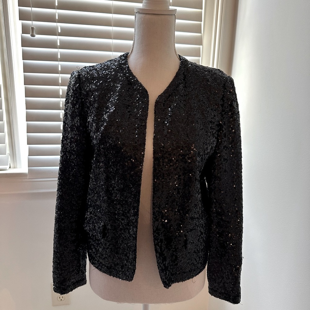 Juicy Couture Black Sequin Blazer size Medium